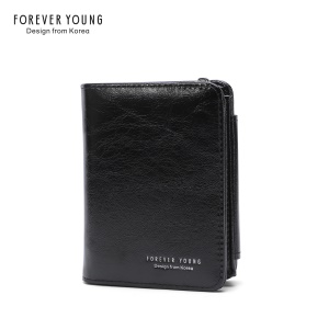 Portefeuille femme porte monnaie en cuir ciré à l'huile Multifonctionnel