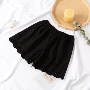 Short de sécurité pour les filles en coton et lin avec broderie