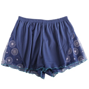 Short de sécurité dentelle bordé pour femmes double couche