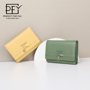 Portefeuille Court pour Femme avec Ornements Porte-Monnaie en Cuir PU
