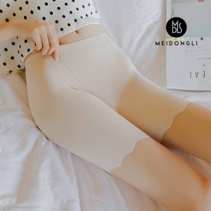 Femme sous-vêtement short legging en soie glacée taille basse