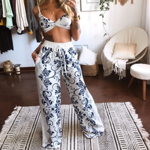 Ensemble imprimé  camisole+ pantalon ample