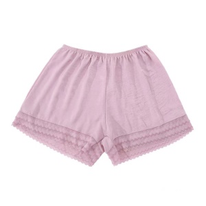 Short en dentelle bas de pyjame pour femme en soie artificielle
