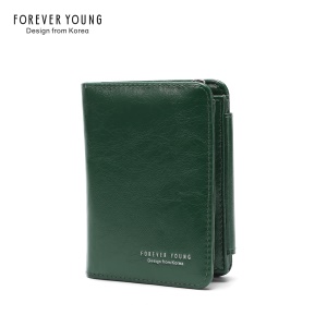 Portefeuille femme porte monnaie en cuir ciré à l'huile Multifonctionnel