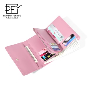 Portefeuille Court pour Femme avec Ornements Porte-Monnaie en Cuir PU