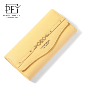 Portefeuille en cuir femme sac à main longue multifonction à trois couches