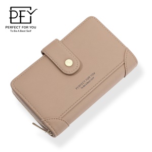 PFY Élégant Dames Portefeuilles Court avec Poche Zippée Multi Slots Porte-Cartes Porte Monnaie pour Femme