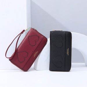 WEICHEN Portefeuille femme PU cuir avec fermeture à glissière