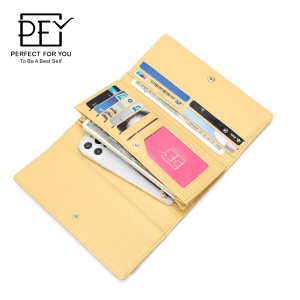 Portefeuille en cuir artificiel PU pour femme