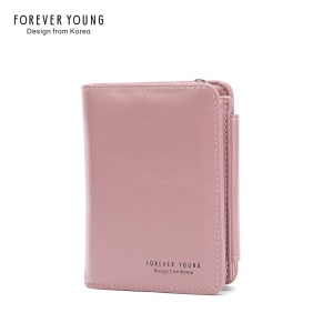 Portefeuille femme porte monnaie en cuir ciré à l'huile Multifonctionnel