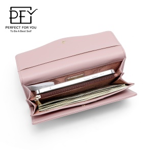 Portefeuille en cuir femme sac à main longue multifonction à trois couches