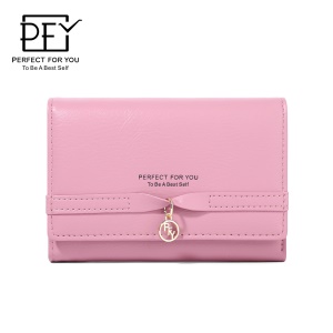 Portefeuille Court pour Femme avec Ornements Porte-Monnaie en Cuir PU