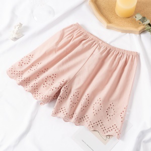 Short de sécurité pour les filles en coton et lin avec broderie