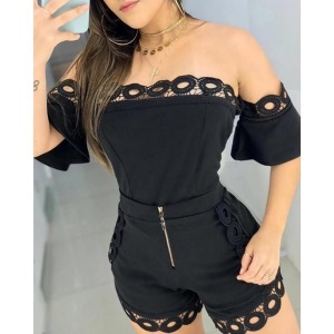 Ensemble top à poitrine enveloppante + short avec fermeture