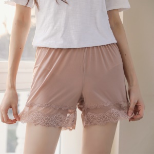 Pantalon de sécurité en soie glacée pour les filles en dentelle haute élastique