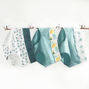 Slip femme en coton imprimé respirant