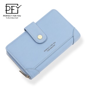 PFY Élégant Dames Portefeuilles Court avec Poche Zippée Multi Slots Porte-Cartes Porte Monnaie pour Femme
