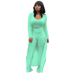 Ensemble décontractée de  3 pièces tricot rayures
