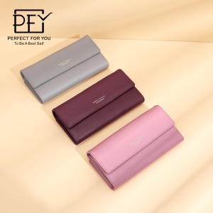 Femme porte-monnaie et téléphone mobile portefeuille en cuir à grande capacité