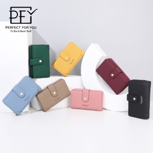 PFY Élégant Dames Portefeuilles Court avec Poche Zippée Multi Slots Porte-Cartes Porte Monnaie pour Femme