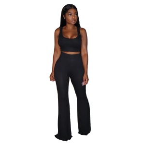 Femme Set de 2 pièces décontractés pantalon évasés