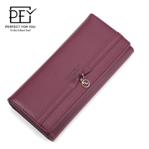 Portefeuille en cuir artificiel PU pour femme