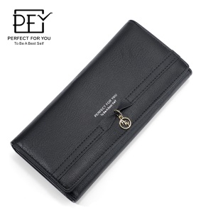 Portefeuille en cuir artificiel PU pour femme