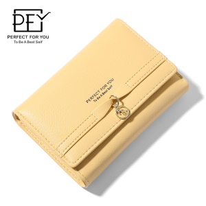 Portefeuille Court pour Femme avec Ornements Porte-Monnaie en Cuir PU