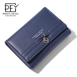 Portefeuille Court pour Femme avec Ornements Porte-Monnaie en Cuir PU