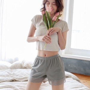 Short de nuit pour femmes en dentelle brodé