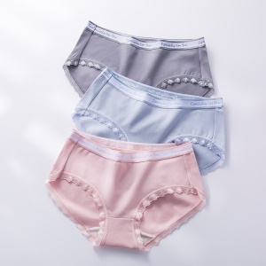 Culotte femme taille moyenne slip en dentelle bord