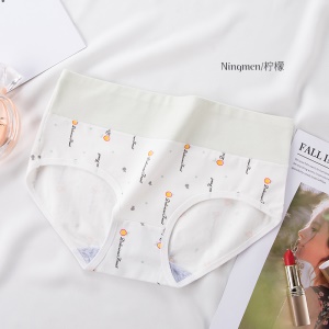 Culotte femme imprimé en coton taille haute ventre plat