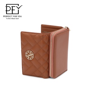 Portefeuille femme court porte monnaie avec poche zippée