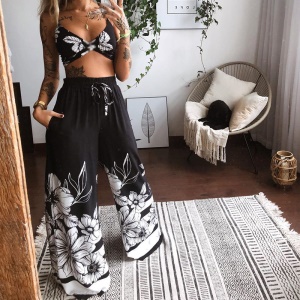 Ensemble imprimé  camisole+ pantalon ample