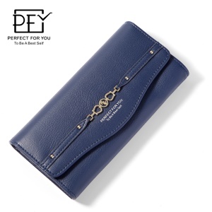 Portefeuille en cuir femme sac à main longue multifonction à trois couches