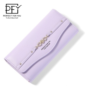Portefeuille en cuir femme sac à main longue multifonction à trois couches