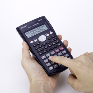 Calculatrice scientifique deli affichage à double ligne grand écran  double alimentation