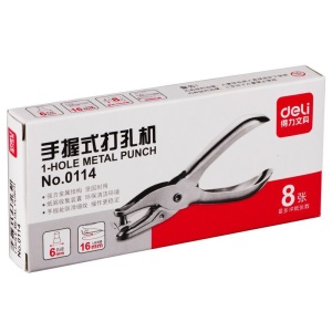 DELI Poinçon Monotrou Métallique 6mm Pince à Trou Pince à Perforer en Papier