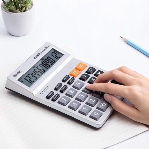 Calculatrice à commande vocale deli 12 bits grand écran boutons en plastique