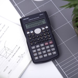 Calculatrice scientifique deli affichage à double ligne grand écran  double alimentation