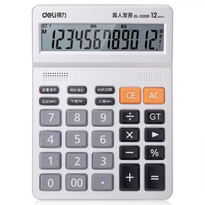 Calculatrice à commande vocale deli 12 bits grand écran boutons en plastique