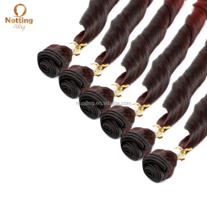 16 pouces extension de cheveux en fibre haute température lot de 6PCS cheveux rouge bouclés