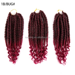 mèches bouclée aux cheveux en fibre synthétiques  à basse température de 12 pouces 12 mèches/pack
