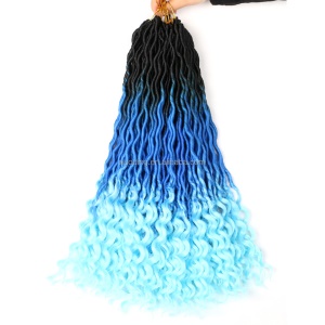 Extension de cheveux couleur mixte crochet tissage 18 pouces fibre de haute température