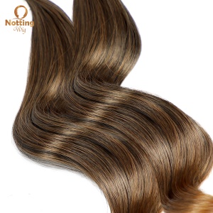 Mèches synthétiques cheveux longs marron Body Wave