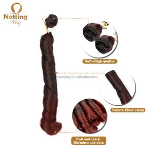 Set de mèches de cheveux synthétiques 16 pouces haute températurel couleur bordeaux