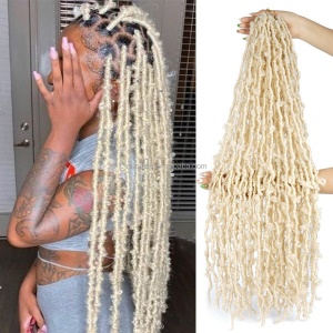 Extension locs papillon en fibre synthétique blonde