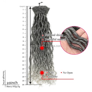 Extension de cheveux gris en fibre synthétique 20 pouces