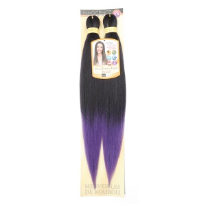 Extension de cheveux en fibre synthétique noir-violet raide doux pour tressage 26 pouces