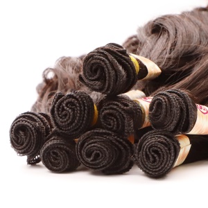 Mèches bouclé, marron en fibre synthétique 24 pouces lot de 8 pièces